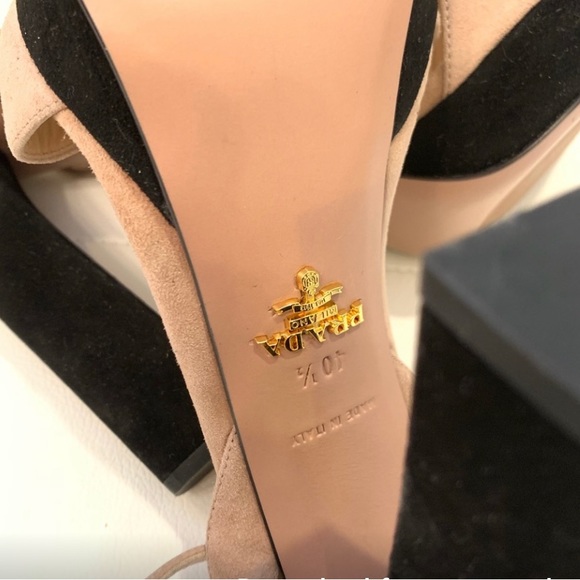 PRADA Taupe Suede Sandals Sz 10.5 - Picture 6 of 8